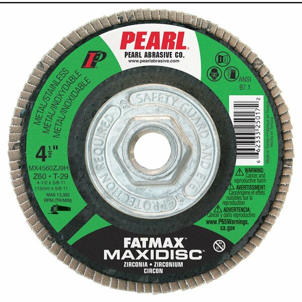 Pearl Fatmax Zirconia Maxidisc 4-1/2 x 5/8-11 Z60 T-29 MAX4560ZJ9H